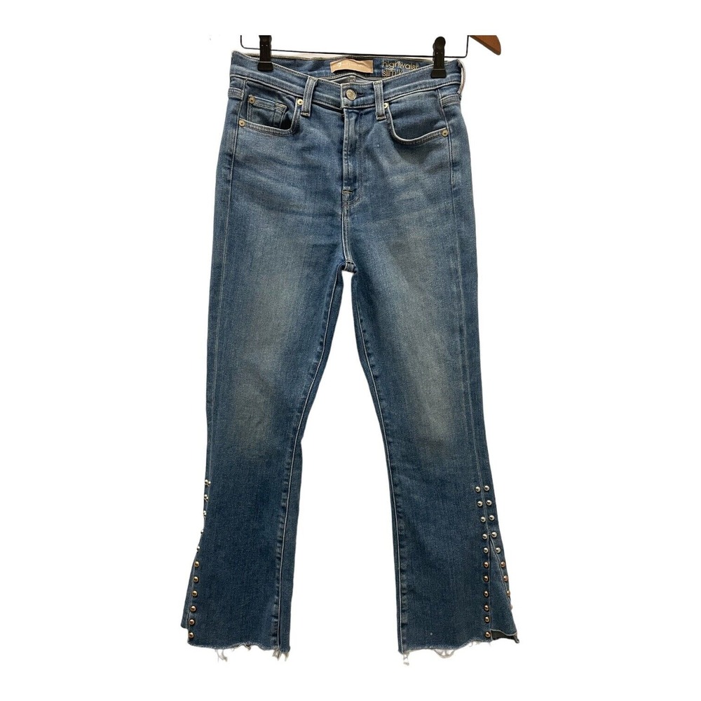 7 for all Mankind Jeans Women's Size 27 Luxe Vintage‎ High Waist Studded Bootcut